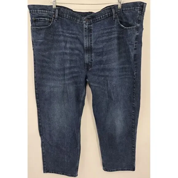 Levis 550 Jeans Mens 54x30 Dark Blue‎ Wash Relaxed Stretch - Picture 2 of 8